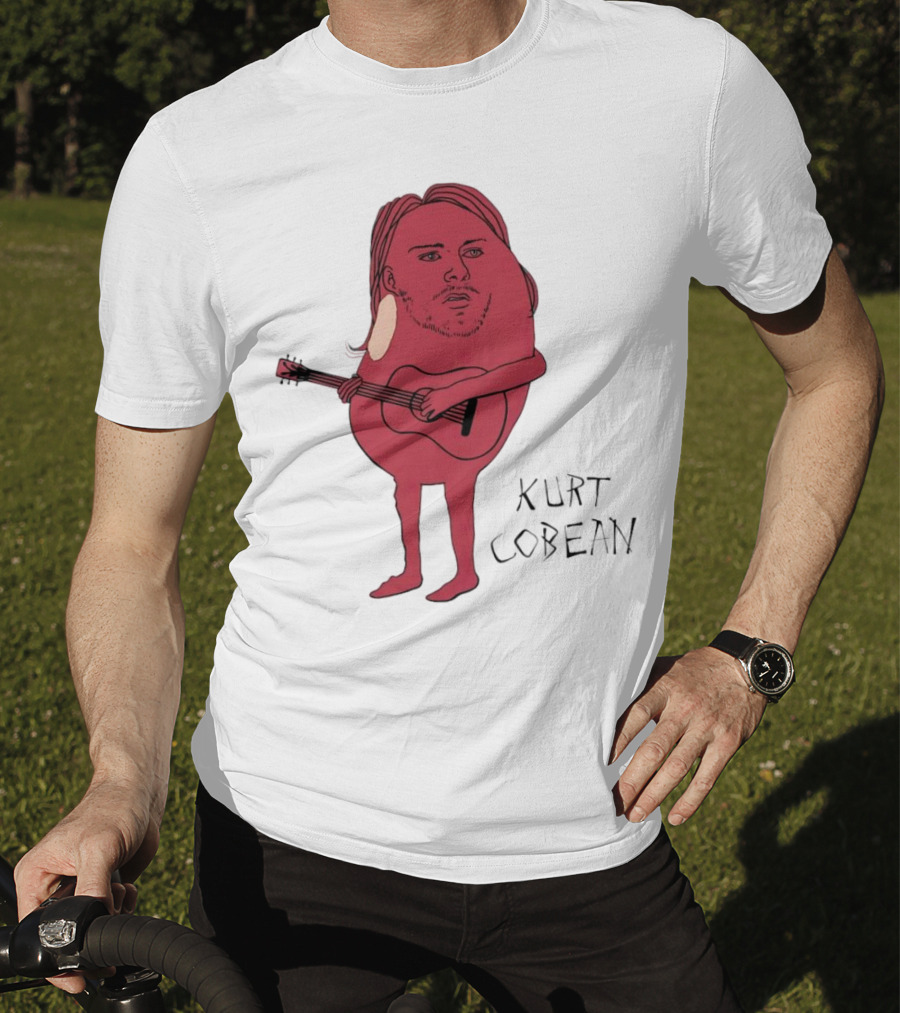 Kurt Cobean Guitar Bean Character T-Shirt