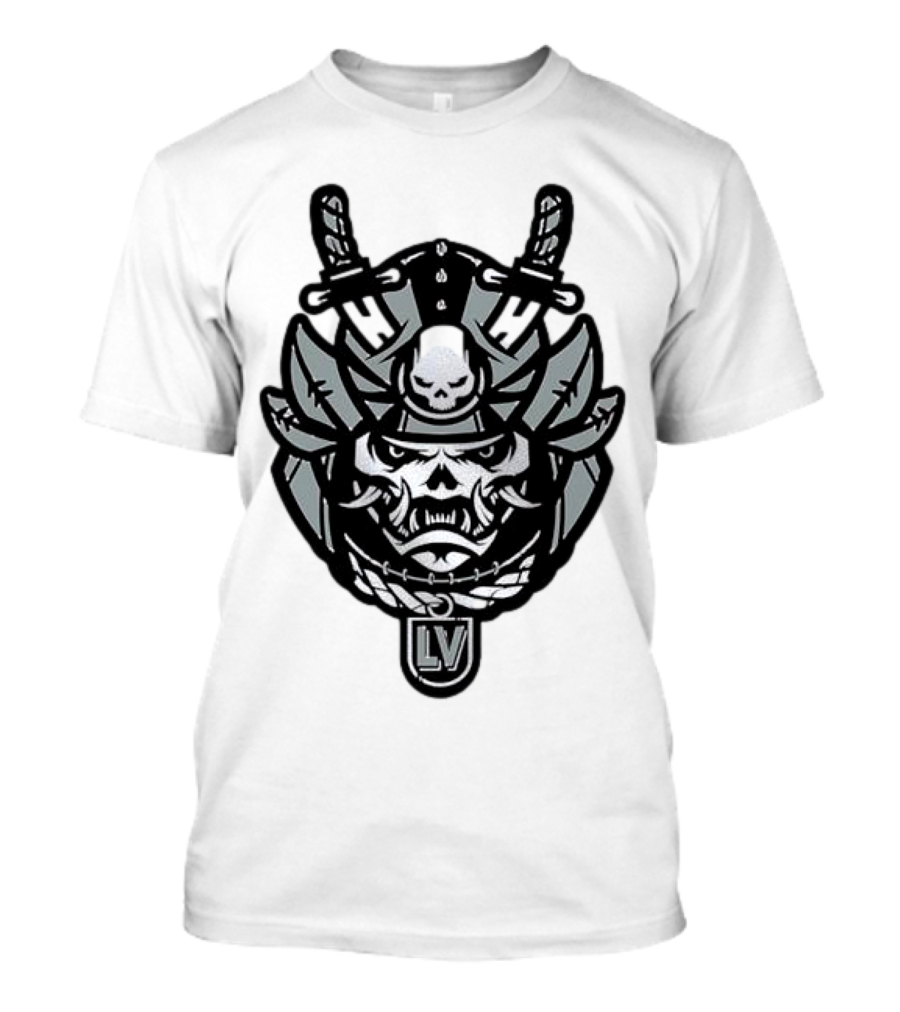 Las Vegas Raiders Samurai LV Skull Emblem T-Shirt