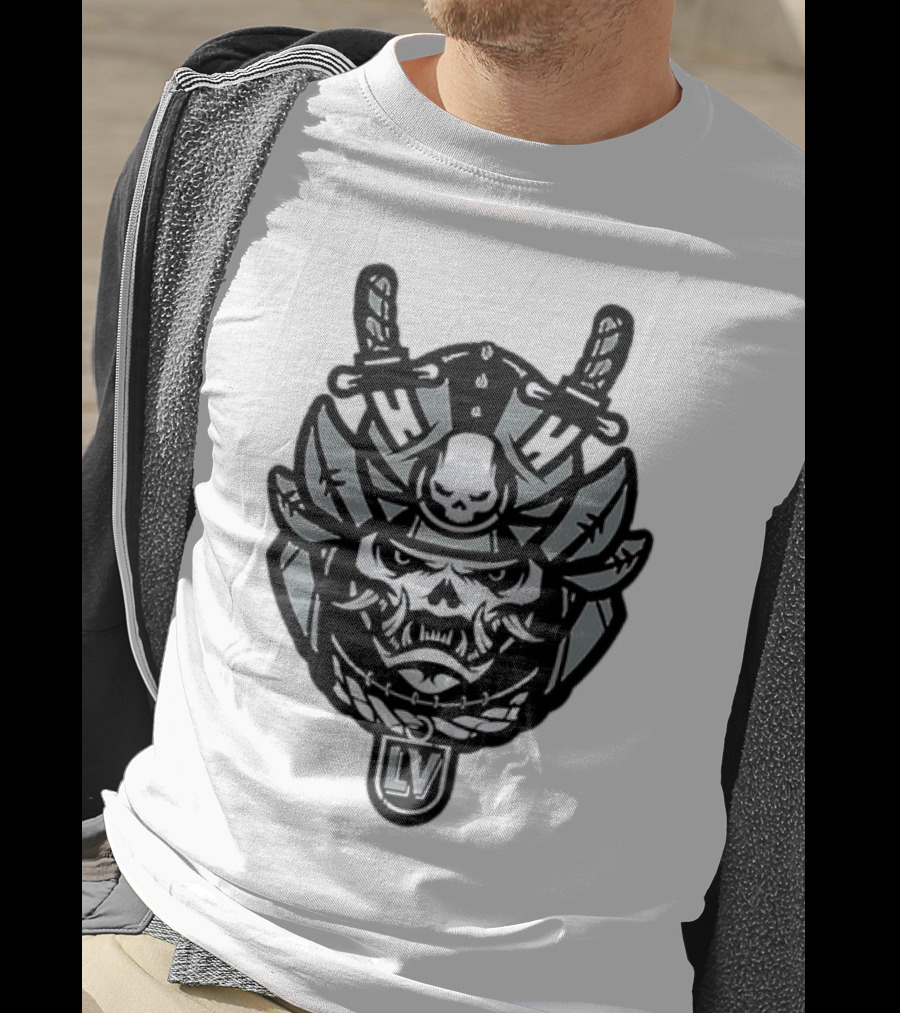 Las Vegas Raiders Samurai LV Skull Emblem T-Shirt
