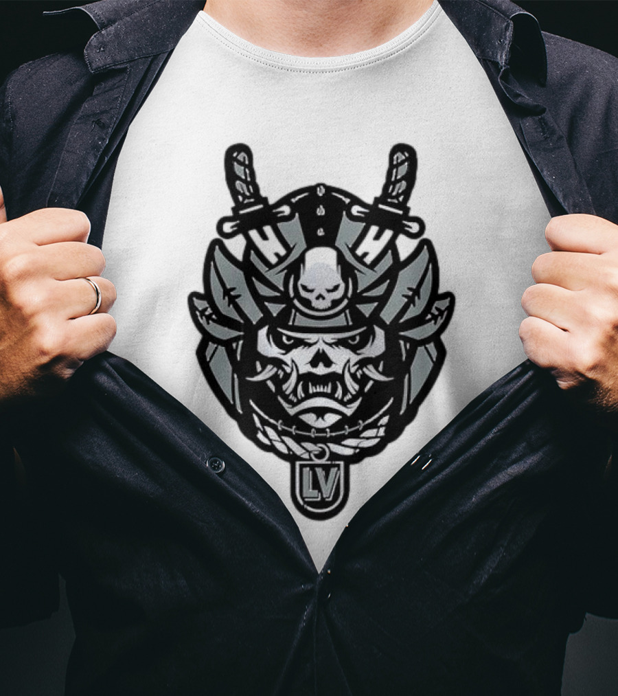 Las Vegas Raiders Samurai LV Skull Emblem T-Shirt