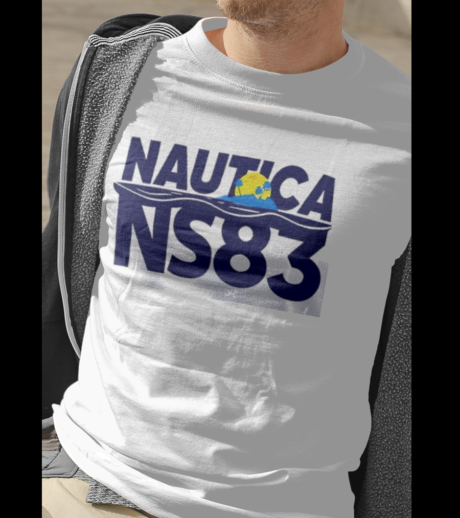 Nautica NS83 Ocean Wave And Globe T-Shirt