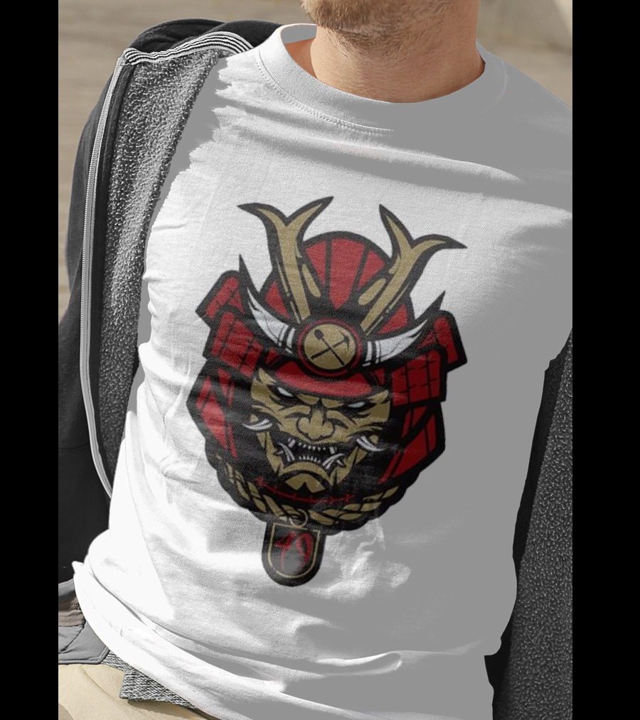 San Francisco 49ers Samurai Head With Crossed Axes And Number 49 T-Shirt