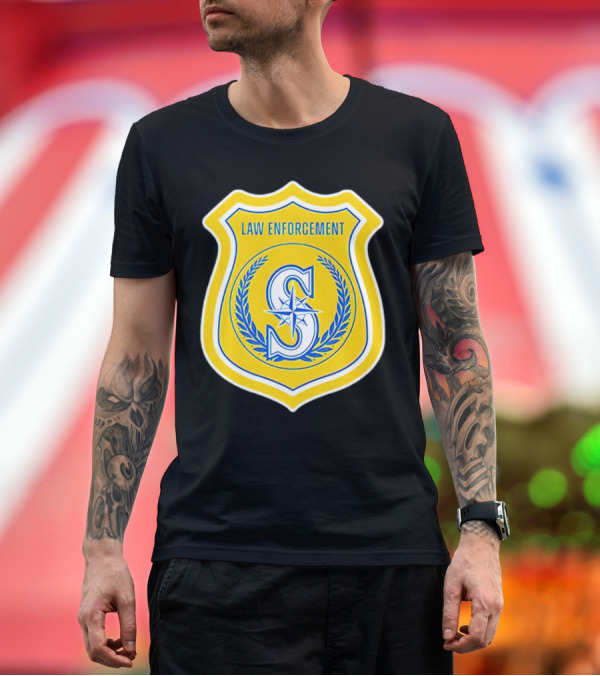 Premium T-Shirt: Seattle Mariners Law Enforcement Badge Shield S T-Shirt Seattle Mariners Law Enforcement Badge Shield S T-Shirt