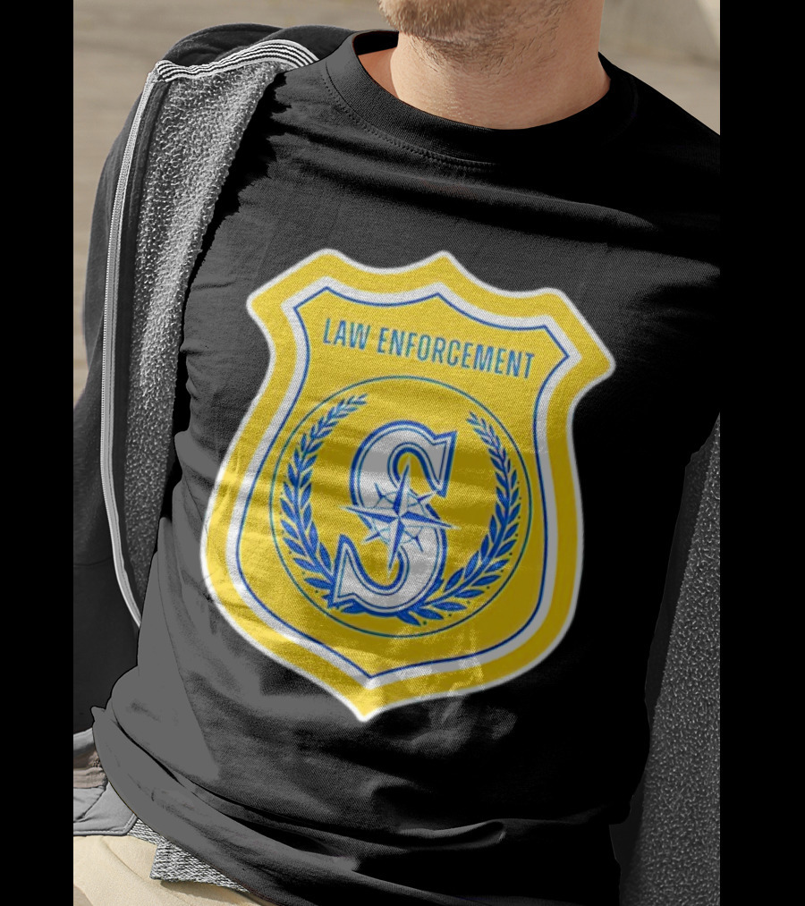 Seattle Mariners Law Enforcement Badge Shield S T-Shirt