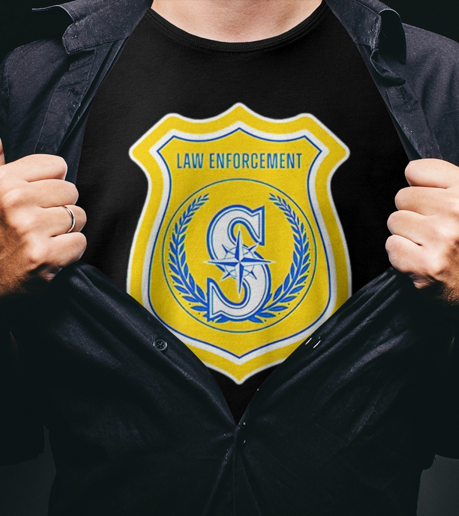 Seattle Mariners Law Enforcement Badge Shield S T-Shirt