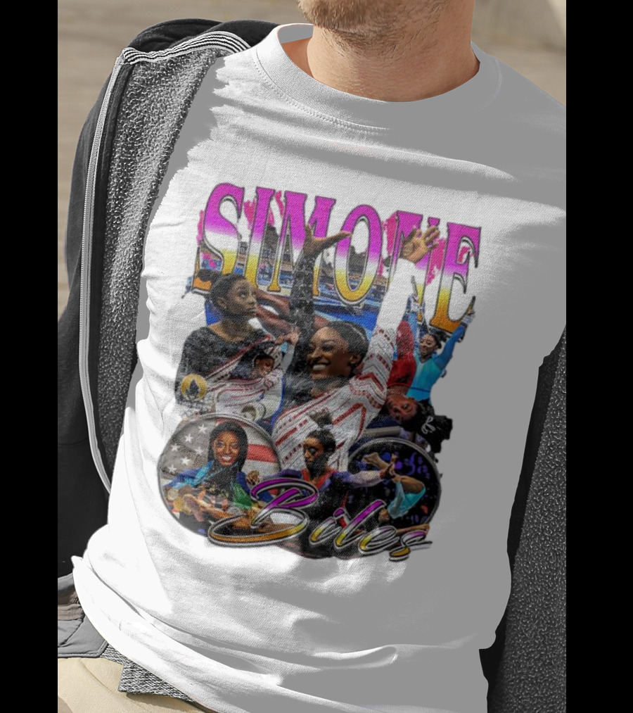 Simone Biles Olympic Champion Retro Collage T-Shirt