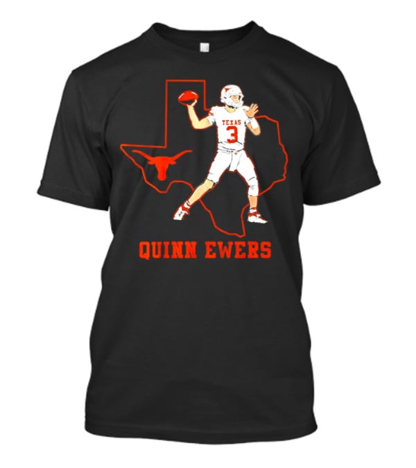 Quinn Ewers Texas Longhorns Football State Outline T-Shirt