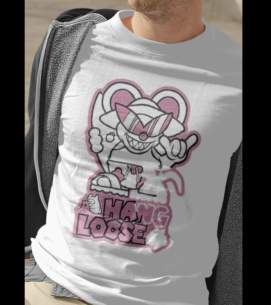 Coneyfest Hang Loose Retro Cartoon Mouse Hand Gesture T-Shirt