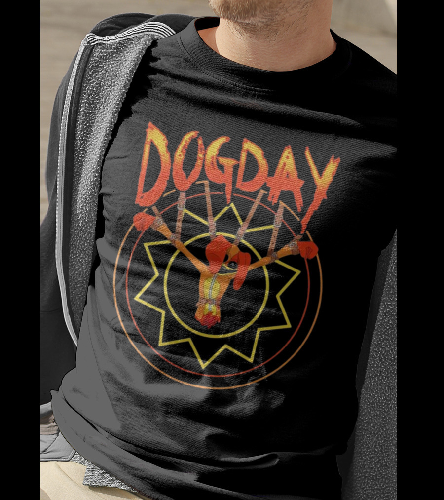 Dogday Monster Puppet With Sunburst Background T-Shirt