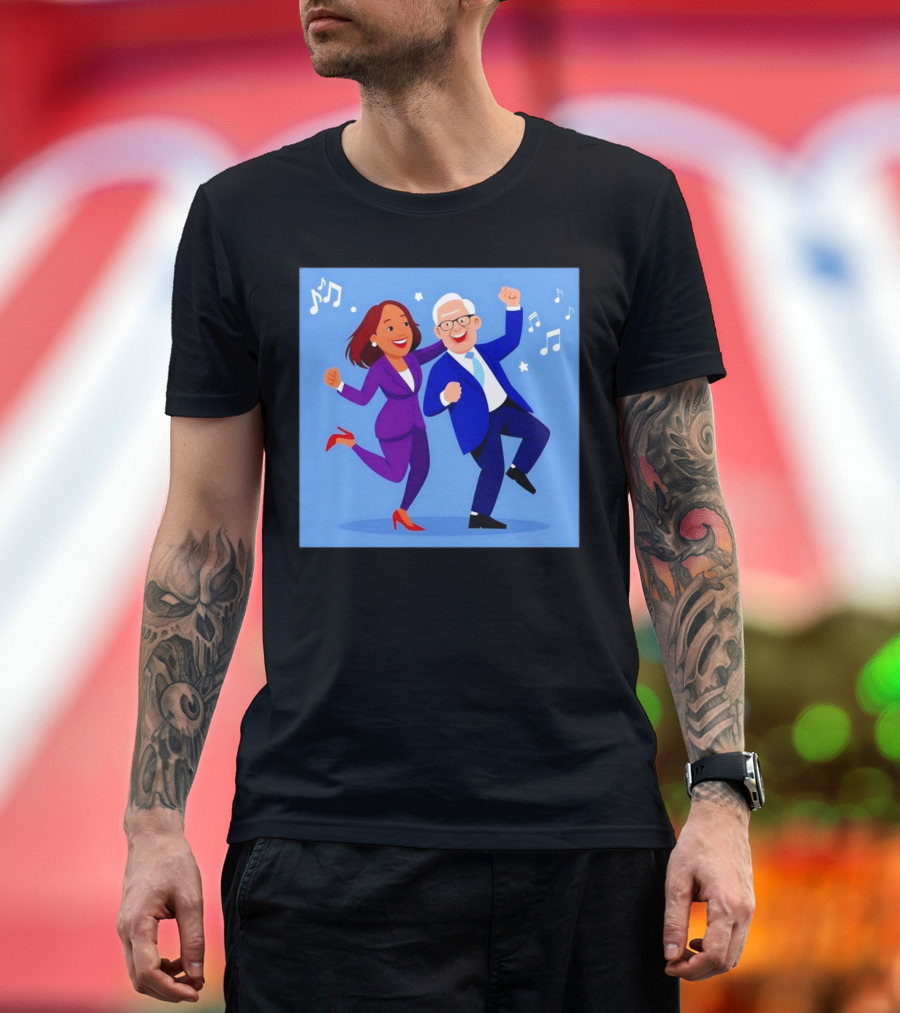 Harris and Walz Dancing Joy Music Notes Stars T-Shirt