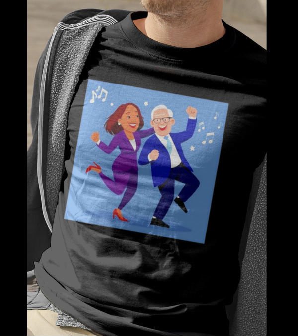 Harris And Walz Dancing Joy Music Notes Stars T-Shirt