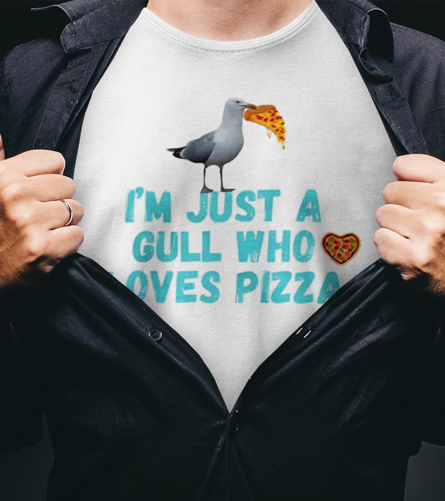 I’m Just A Gull Who Loves Pizza With Slice And Heart T-Shirt