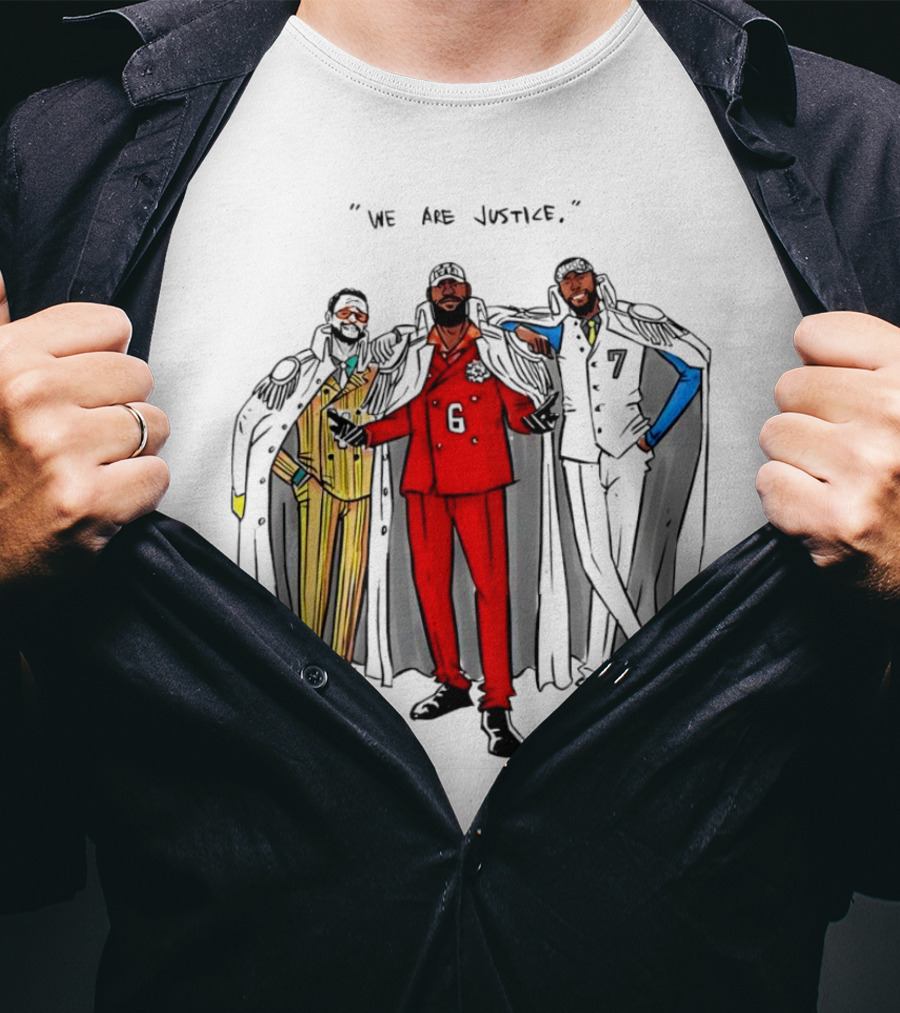 Jay Kim We Are Justice One Piece Anime Three Admirals T-Shirt