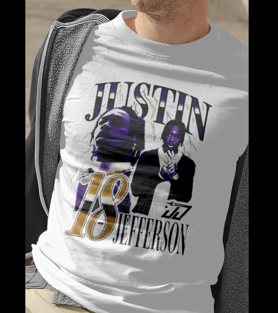 Justin Jefferson 18 Minnesota Vikings Lightning T-Shirt