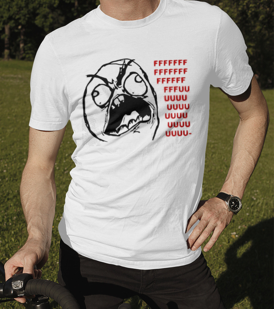 Rage Face Meme FFFFUUUUU Repeated Text T-Shirt