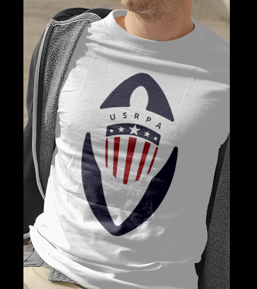 USRPA U.S. Rugby Players Association Red White And Blue Shield T-Shirt