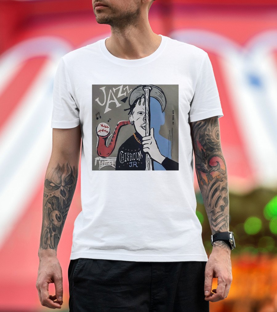 Jazz Chisholm Jr New York Jazz Music Baseball Saxophone T-Shirt
