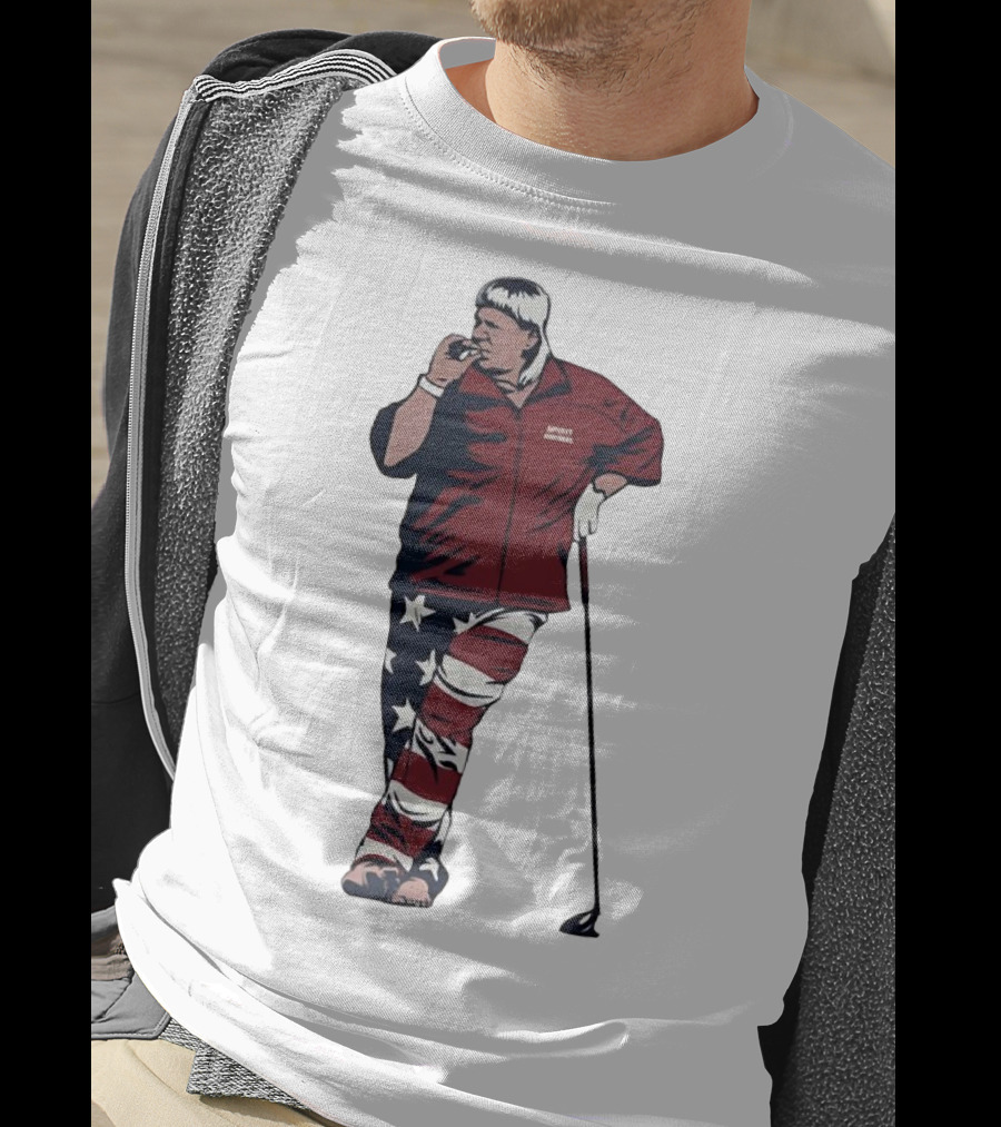 John Daly Sports Legend American Flag Pants Golf T-Shirt