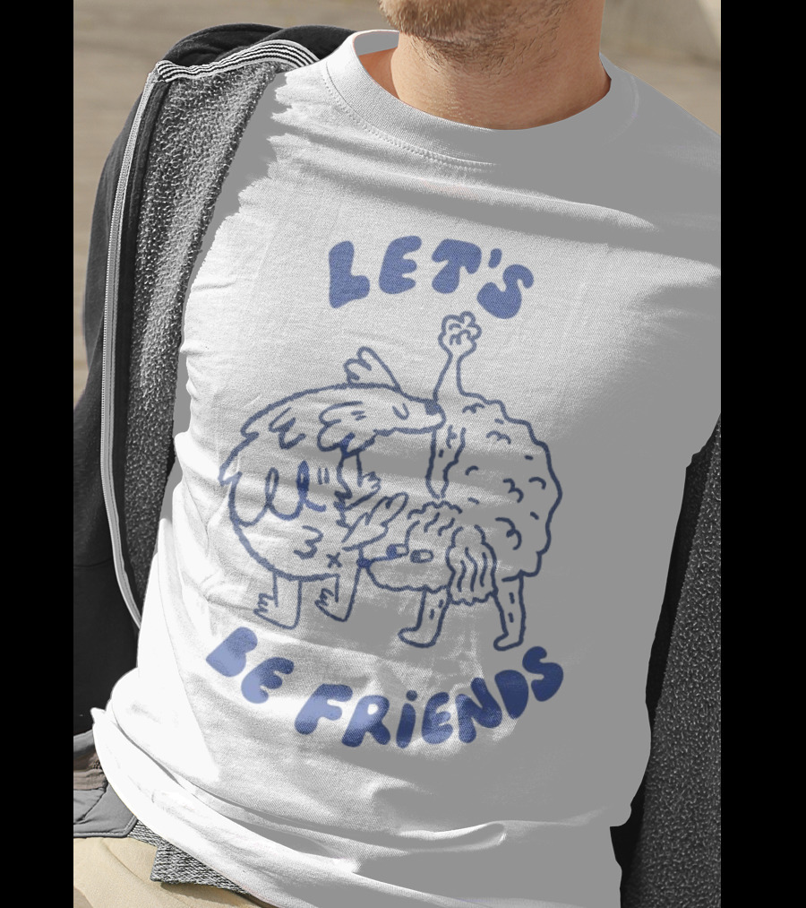 LET'S BE FRIENDS Turkey And Dog Embrace T-Shirt