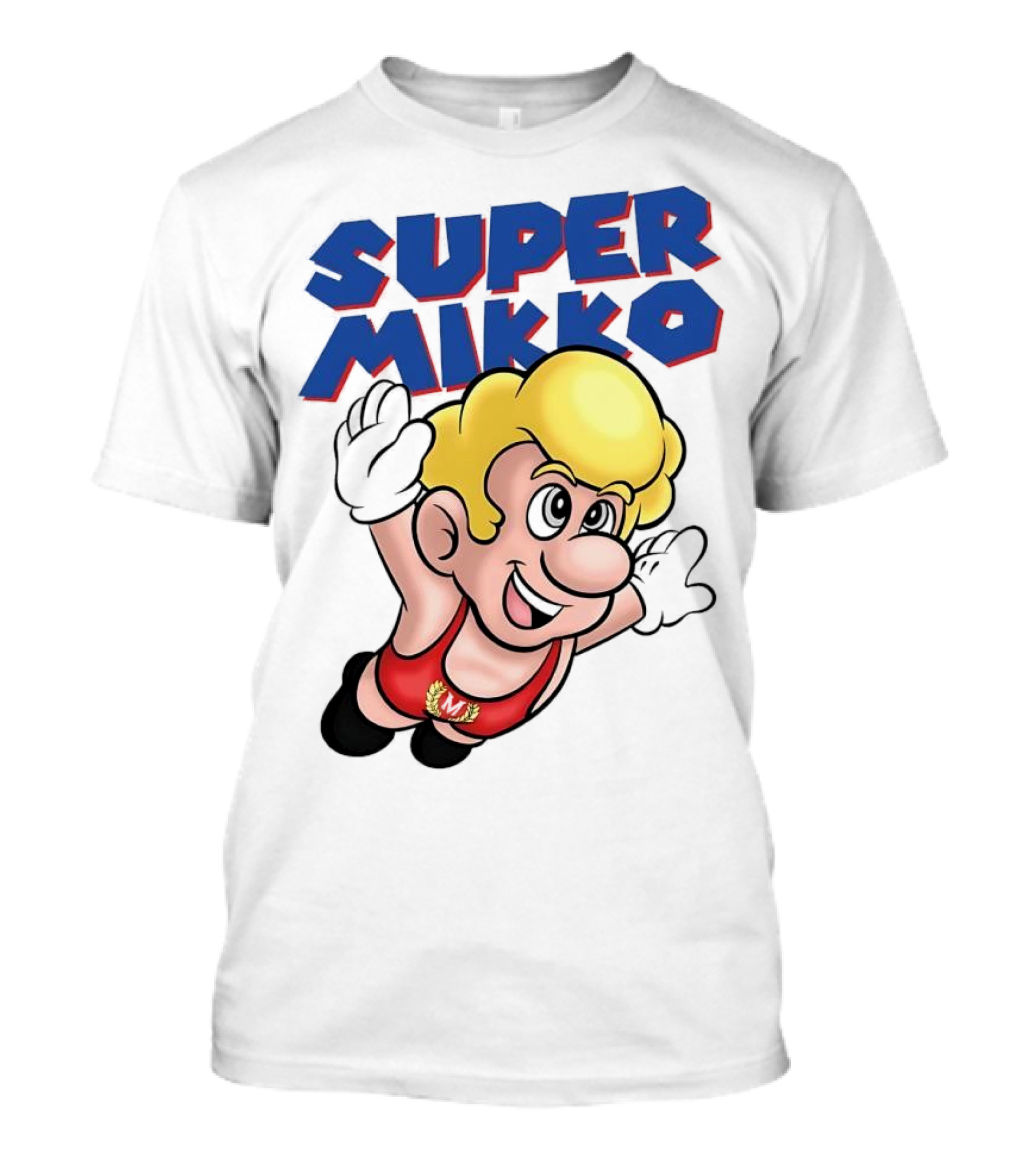 Super Mikko Flying Character Parody Super Mario Game T-Shirt