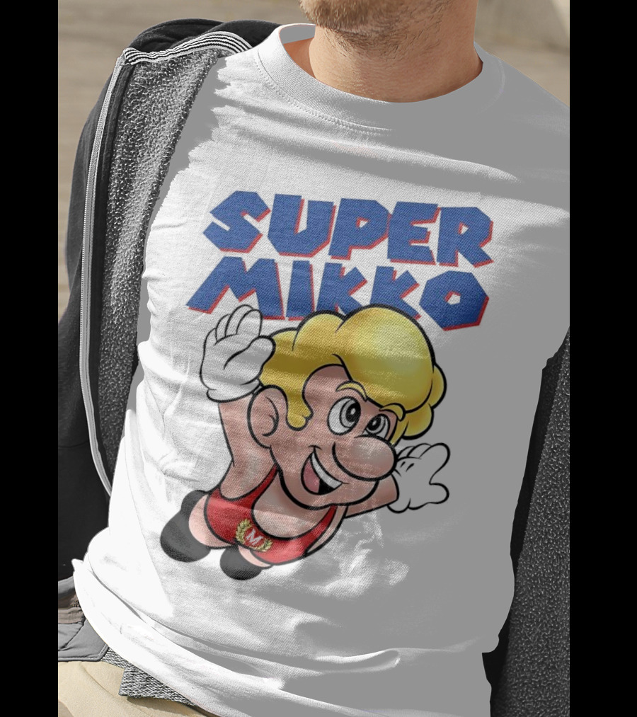 Super Mikko Flying Character Parody Super Mario Game T-Shirt