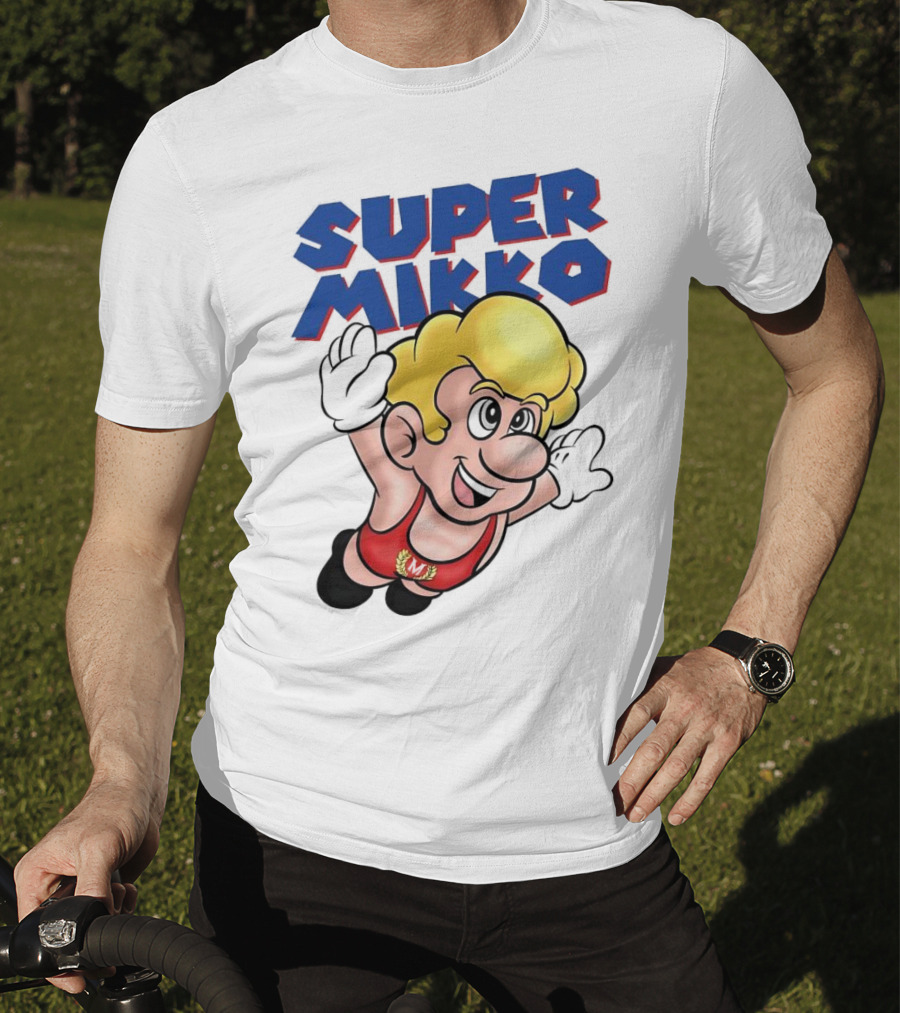 Super Mikko Flying Character Parody Super Mario Game T-Shirt