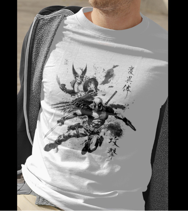 Deadpool Wolverine 戦う 変異体 攻撃 T-Shirt