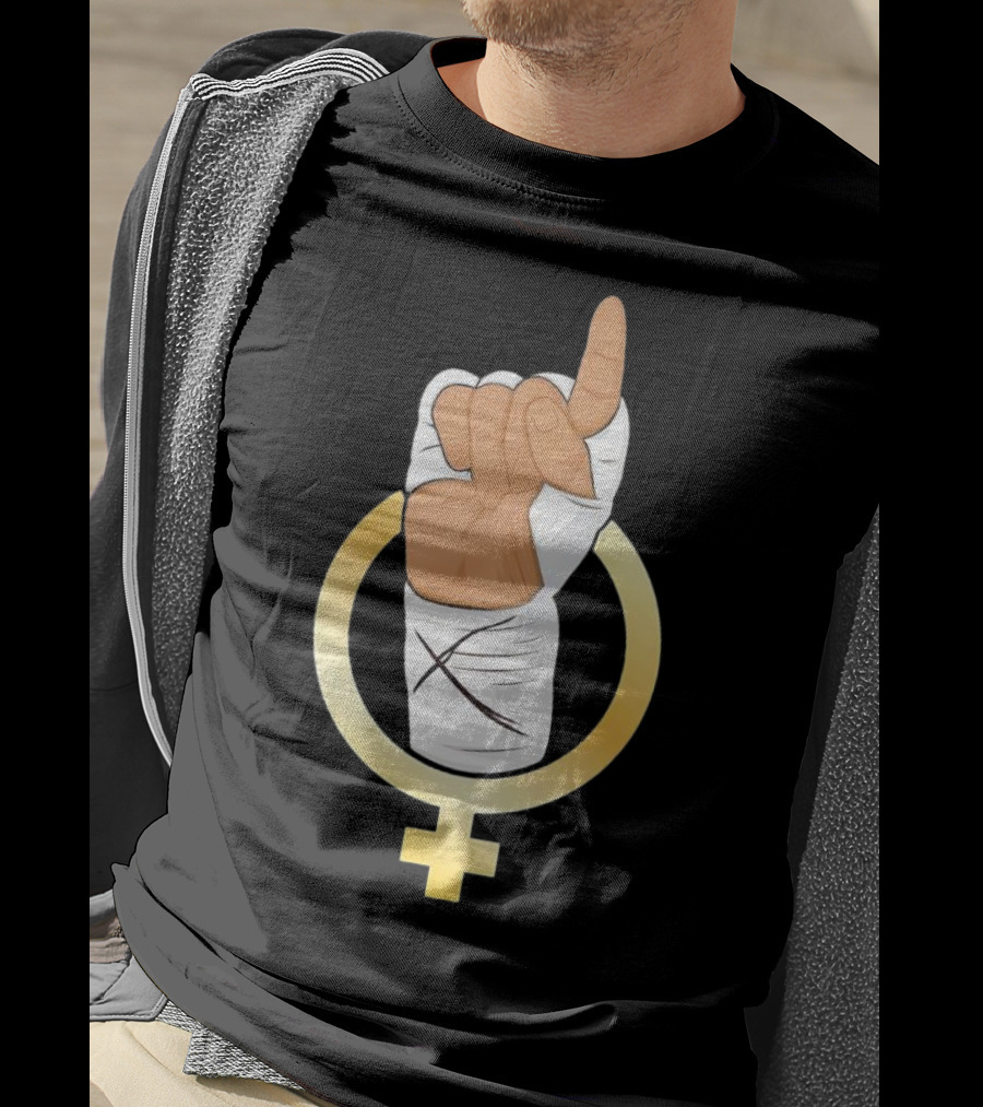 Gold Female Boxing Hand Symbol Feminist Power T-Shirt