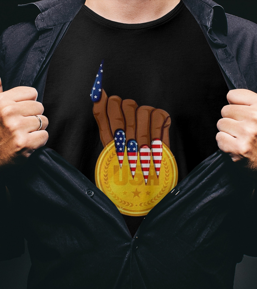 Gold Medal USA American Nails Sha’Carri Richardson T-Shirt