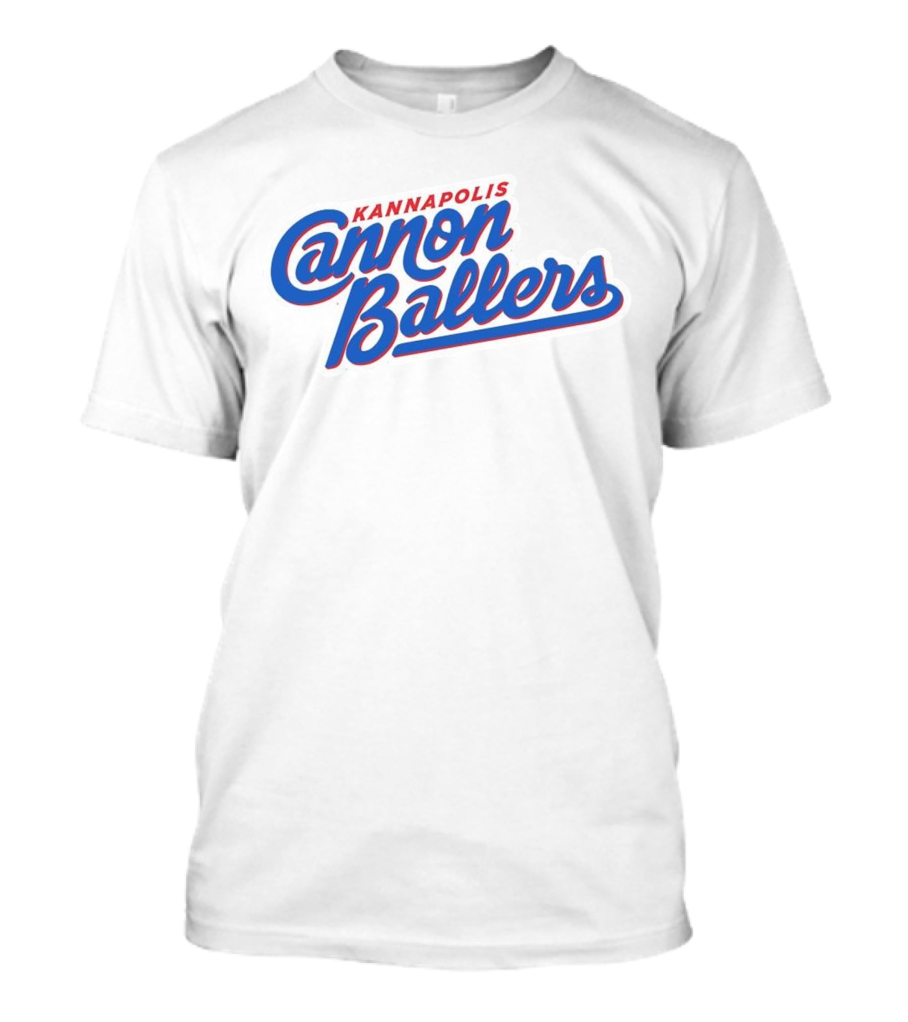 Kannapolis Cannon Ballers Red And Blue Script T-Shirt