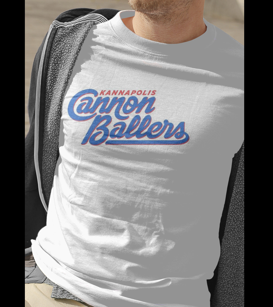 Kannapolis Cannon Ballers Red And Blue Script T-Shirt
