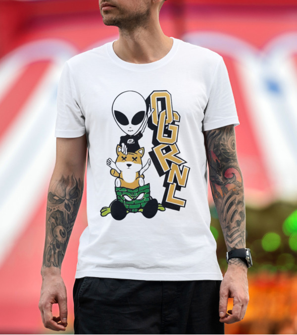 Premium T-Shirt: Optic Day 2024 OGRNL Alien and Cat with Sunglasses T-Shirt Optic Day 2024 OGRNL Alien and Cat with Sunglasses T-Shirt