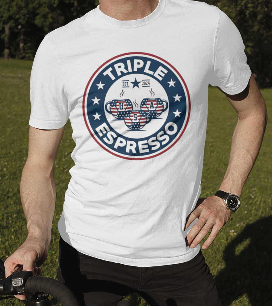 Triple Espresso USWNT American Flag Est T-Shirt