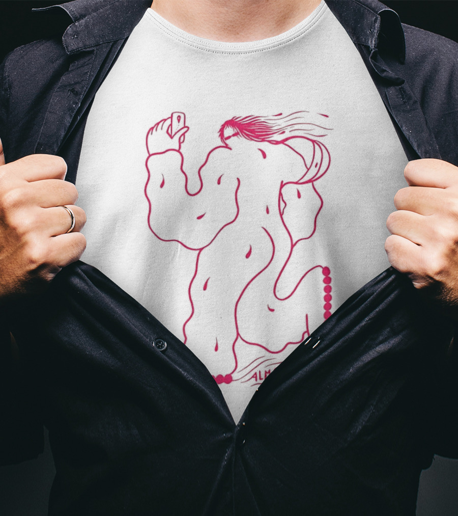 Almost There Red Abstract Figure T-Shirt