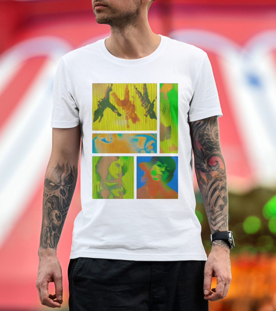 Billie Eilish Birds of a Feather Collage Colorful Thermal Portrait Series T-Shirt