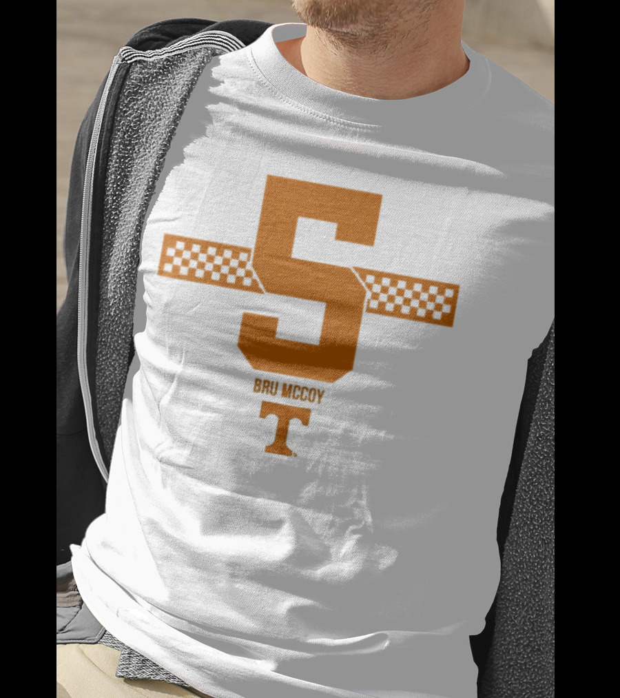Bru McCoy 5 Stripe Tennessee Volunteers Checkerboard T T-Shirt