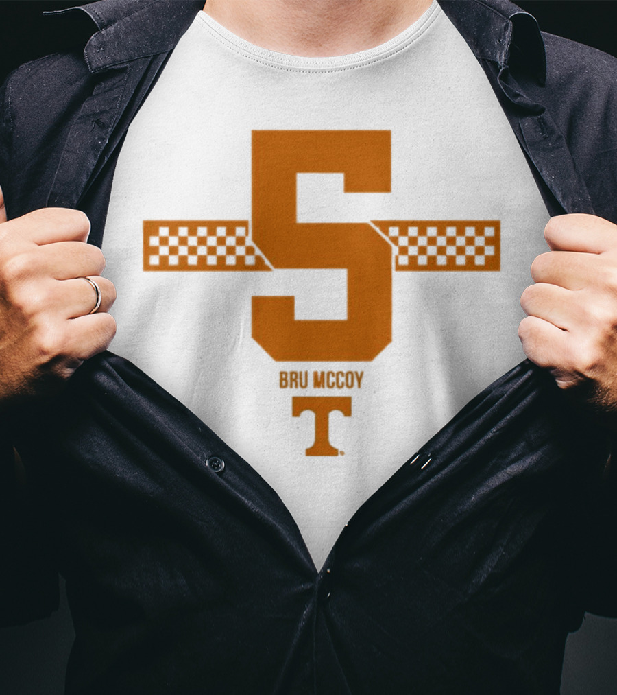 Bru McCoy 5 Stripe Tennessee Volunteers Checkerboard T T-Shirt