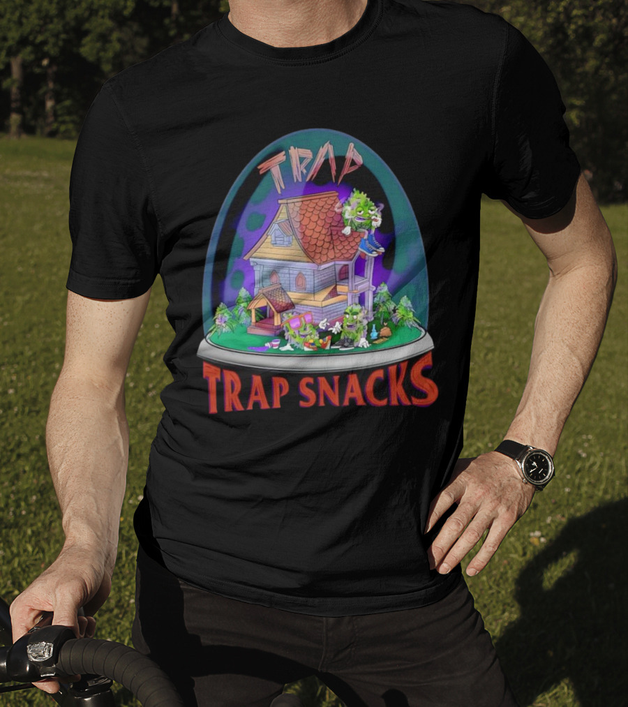 Trap Snacks Haunted House Theme Cannabis Character Dome T-Shirt