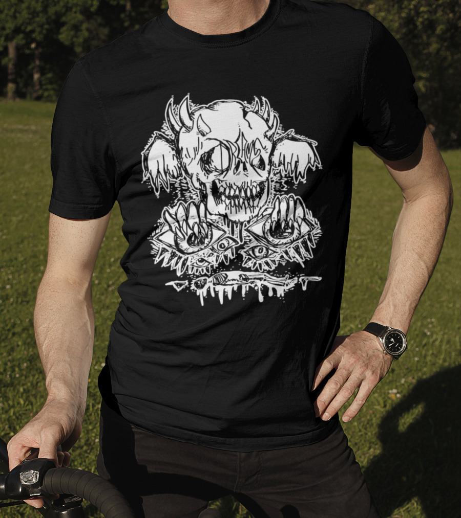Metal Dream Skull Monstrous Demon Eyes And Teeth T-Shirt