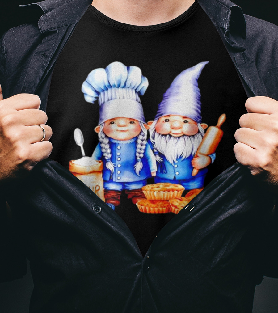 Adorable Baking Gnomes With Flour And Pastries T-Shirt