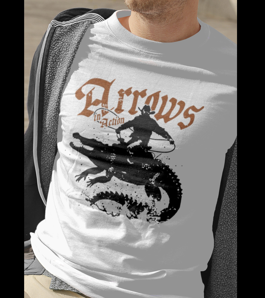 Arrows In Action Cowboy Riding Alligator T-Shirt