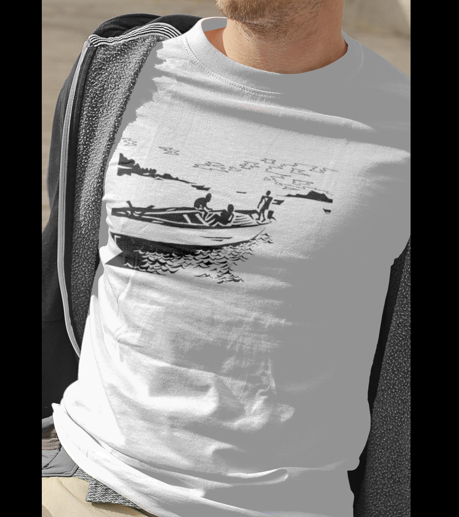 Boat On Lake Malawi Silhouette Scene T-Shirt