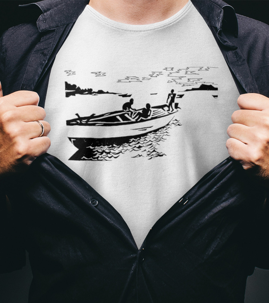 Boat On Lake Malawi Silhouette Scene T-Shirt