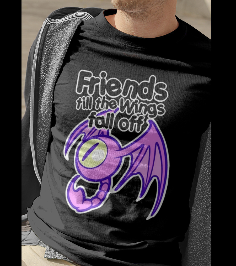 Friends Till The Wings Fall Off Purple Winged Creature T-Shirt