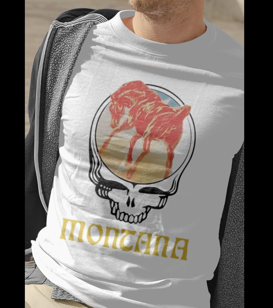 Montana Grateful Dead Skull With Horse T-Shirt