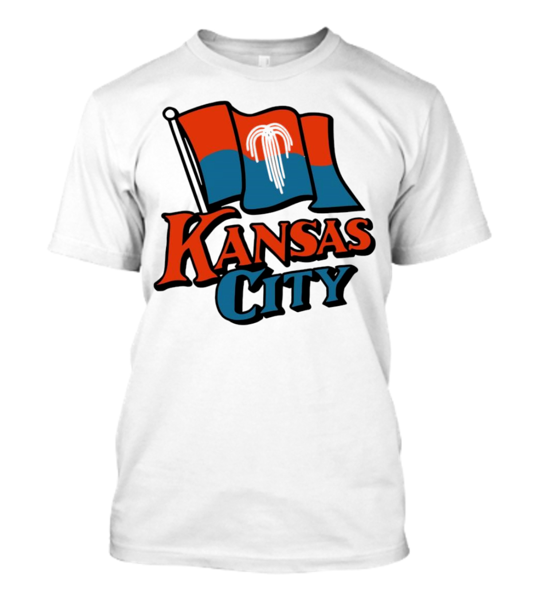 Kansas City Flag With Orange And Blue T-Shirt