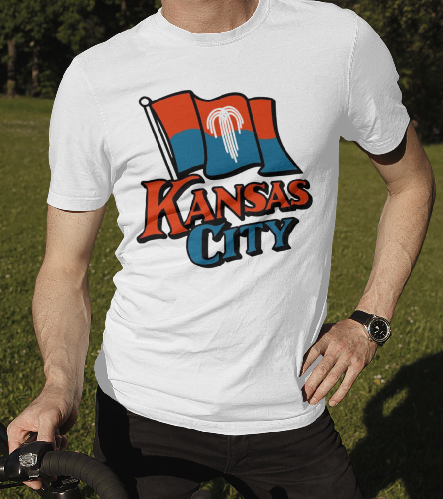 Kansas City Flag With Orange And Blue T-Shirt