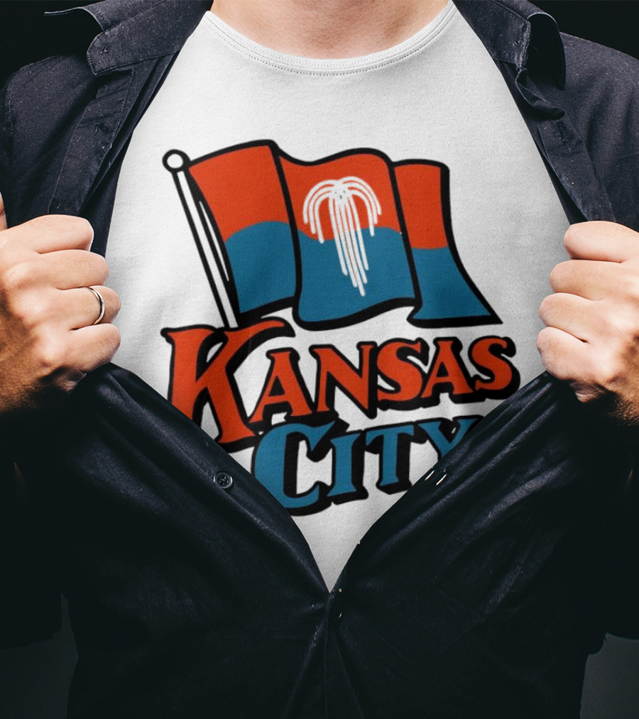 Kansas City Flag With Orange And Blue T-Shirt