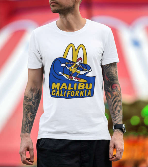 Premium T-Shirt: McDonald’s Clown Surfing Malibu California Waves T-Shirt McDonald’s Clown Surfing Malibu California Waves T-Shirt