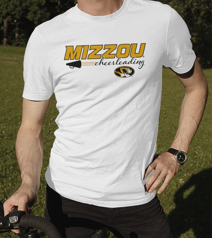 Mizzou Cheerleading Megaphone Oval Tiger Head T-Shirt